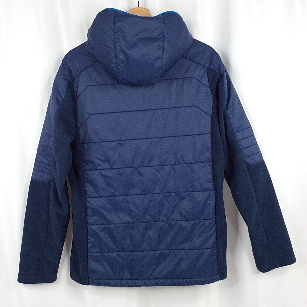 Columbia Boy's Fast Trek Hybrid Fleece Hooded Puffer Jacket XL 18/20 Navy Blue - Picture 2 of 11